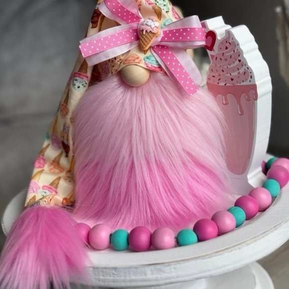 🍦 Ice Cream Gnome, Summer Gnome, Birthday Gnome, Tiered Tray Decor, Gnomes - Picture 2 of 4